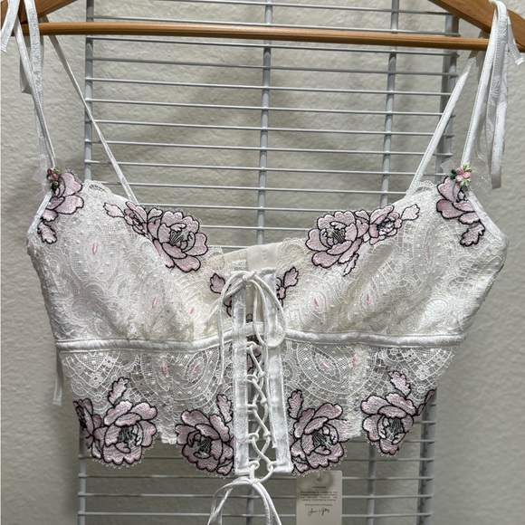 For Love And Lemons Lace Bralette - Cream and Pink - Picture 6 of 7
